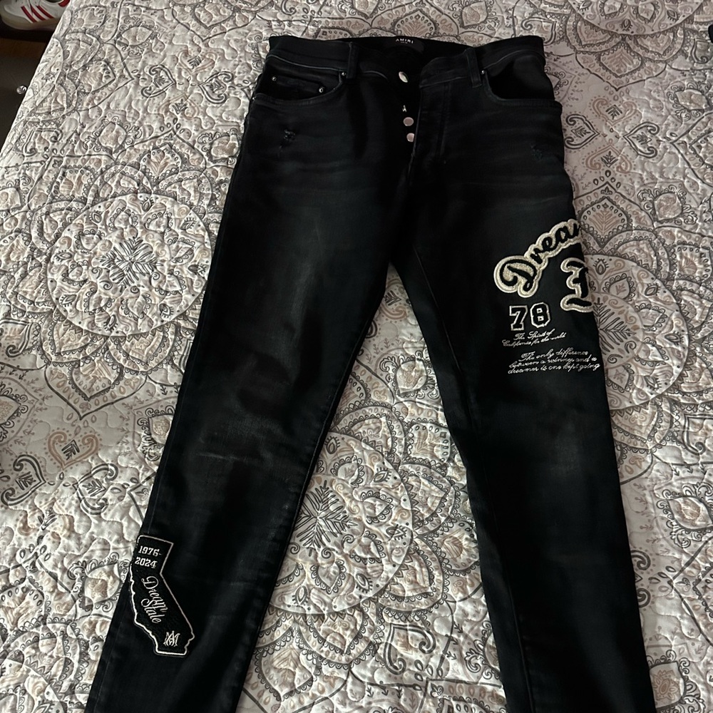 AMIRI Black Dream Team Skinny Jeans